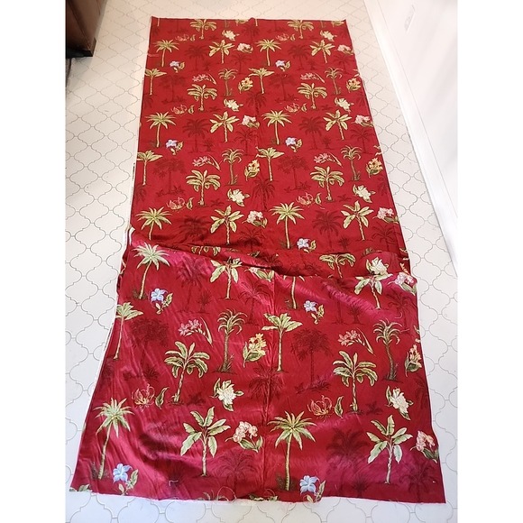WAVERLY Red KAUAI Damask Palm Tree Hawaii Floral UNCUT Upholstery 10 yards READ